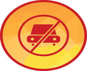 No parking sign with clear prohibition of car access, perfect for traffic rules, road safety materials, urban planning projects, driving school visuals, and parking restriction illustrations