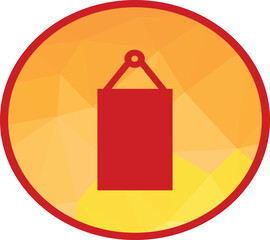 Red hanging sign inside a circle, perfect for shop signage, store labels, sale banners, business icons, and marketing materials. Clean, minimal, and versatile design for various commercial uses