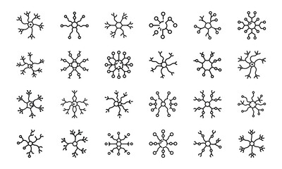 Science and Laboratory Line Icons Chemistry, Physics, Biology, Space, Robotics, Data, and Medical Vector Icon Set for Education, Research, and STEM Projects