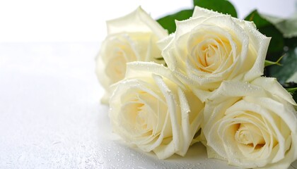 Fototapeta premium Close-up of a bouquet of white roses.