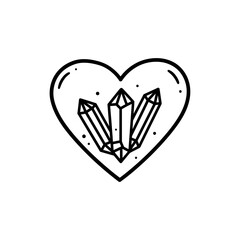 Crystal Forming Inside Heart Symbolizing Emotional Strength and Resilience