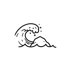 Wave crashing on rock symbolizing resilience and strength