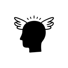 Wings on Mind Representing Freedom of Thought and Creativity