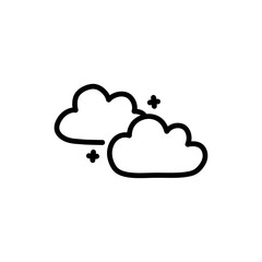 Two clouds merging symbolizing sharing emotions and connection