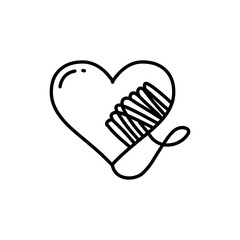 Thread Pulling From Heart Symbolizing Emotional Unwinding and Release