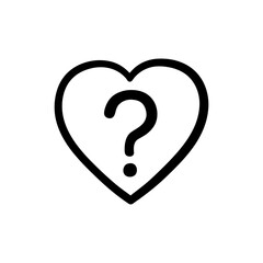 Question Mark Inside Heart Symbolizing Curiosity and Emotional Inquiry