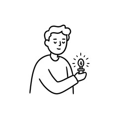 Person holding small light symbolizing inner strength and hope