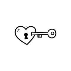 Key Entering Heart Symbolizing Understanding and Emotional Access