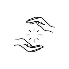 Hands Releasing Light Representing Spiritual Peace and Freedom