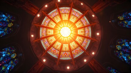 Obraz premium stained glass window in a church