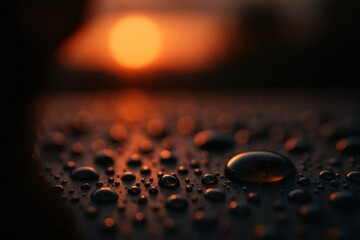 The Dance of Sunrise Over a Rain-Kissed Surface