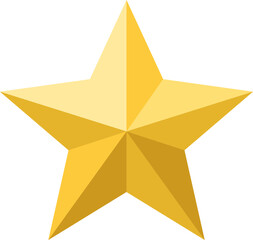 A shiny five-pointed star with a golden gradient.