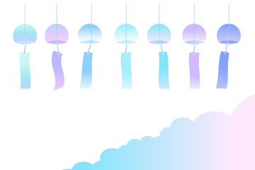 空と風鈴の背景イラスト　夏