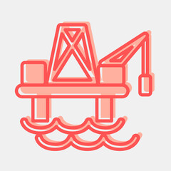 Icon oil platform. Oil Industry elements. Icon in two tone style.