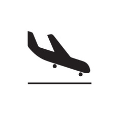 A yellow warning traffic sign with an airplane icon on the road for air transport safety