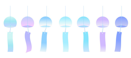 シンプルな風鈴のフレームイラスト　夏