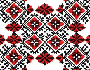 Seamless Ukrainian Traditional Embroidery Pattern. Ideal for textiles, backgrounds, and ethnic design projects.