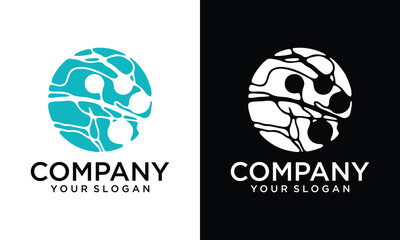 Creative Flat geometric line abstract shape logo vector 