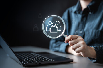 Hiring employees. Human resources management concept. HR recruitment job staff employment. Search employees. Recruitment agency.