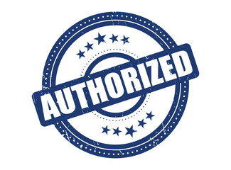 Authorized Rubber Stamp Seal with a Dotted Circle