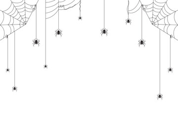 Spider and web background for Halloween design