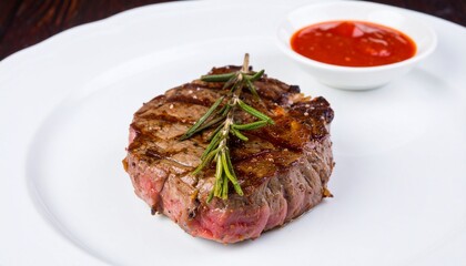 Grilled beacon steak and lamb chops served with fresh vegetables