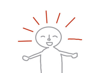 Illustration of a chubby stick figure expressing joy