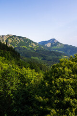 Fototapeta premium Panoramic View of Aramaio Overlooked by Mount Anboto from Krutzeta Pass