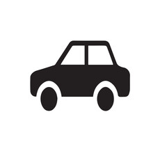 Yellow retro toy car vector illustration isolated on white background