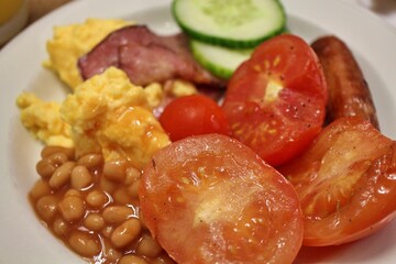English breakfast at a hotel in Valletta, Malta