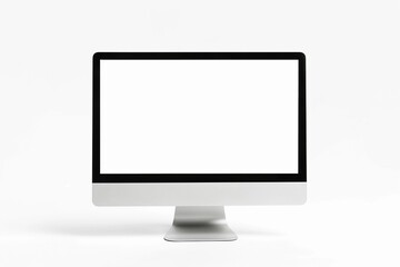 Simple desktop computer monitor on a white background with no content displayed for design purposes