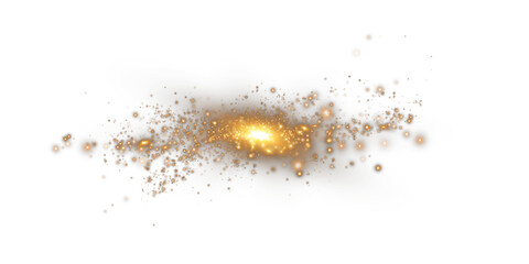 Magical Stardust Sparkle PNG with Glowing Gold Particles, Shine, and Festive Light Effects on Transparent Background