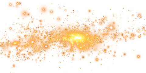 Magical Stardust Sparkle PNG with Glowing Gold Particles, Shine, and Festive Light Effects on Transparent Background