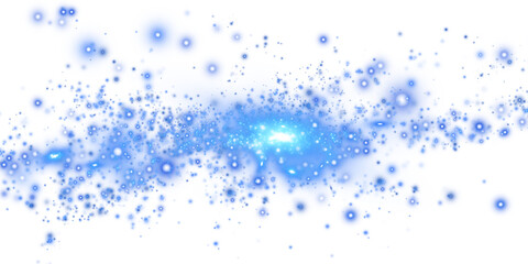 Magical Stardust Sparkle PNG with Glowing Blue Particles, Shine, and Festive Light Effects on Transparent Background