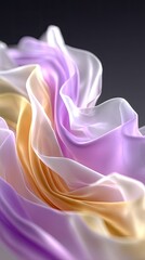 Abstract Fabric Drape in Lavender Gold and White