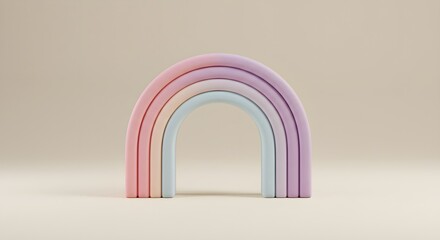 Fototapeta premium Pink rainbow texture stands on a smooth background. Use for product staging, branding, website headers, social media design, and poster design.