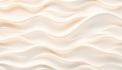 Fototapeta premium Creamy vector geometric waves, seamless fabric texture on white, curve, white