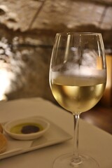 Maltese white wine in Valletta, Malta
