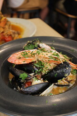 Italian cuisine: seafood risotto in Valletta, Malta