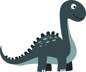 Cute Dinosaur Cartoon Illustration.  Adorable vector dinosaur character design for kids and creative projects