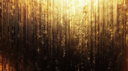 Abstract golden textured surface with vertical lines and shimmering light creating a luxurious and radiant atmosphere