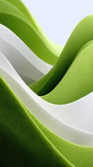 Abstract Green and White Organic Waves