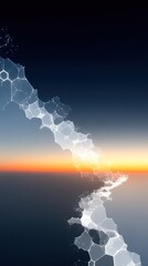 Abstract Oily Sunset Gradient with Motion Lines