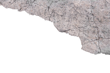 cracked concrete wall with transparent empty edges