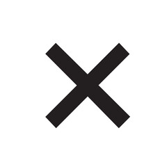 A red cross mark icon represents a symbol for cancel, no, or wrong choices