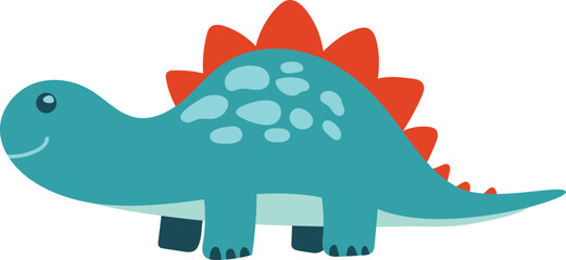 Cute Dinosaur Cartoon Illustration.  Adorable vector dinosaur character design for kids and creative projects