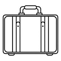 Minimalist Suitcase Packing Icon Clean Line Art Vector Travel Essentials Illustration