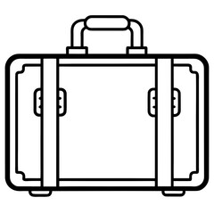 Minimalist Suitcase Packing Icon Clean Line Art Vector Travel Essentials Illustration