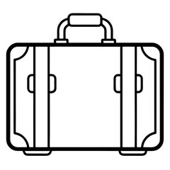 Minimalist Suitcase Packing Icon Clean Line Art Vector Travel Essentials Illustration