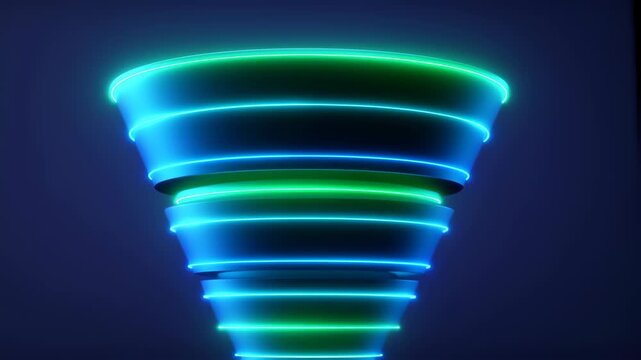 Neon light funnel graphic